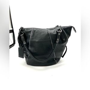 Tosca Blu ‘Black/Silver’ Large Woman’s Zip Closure Shoulder Bag